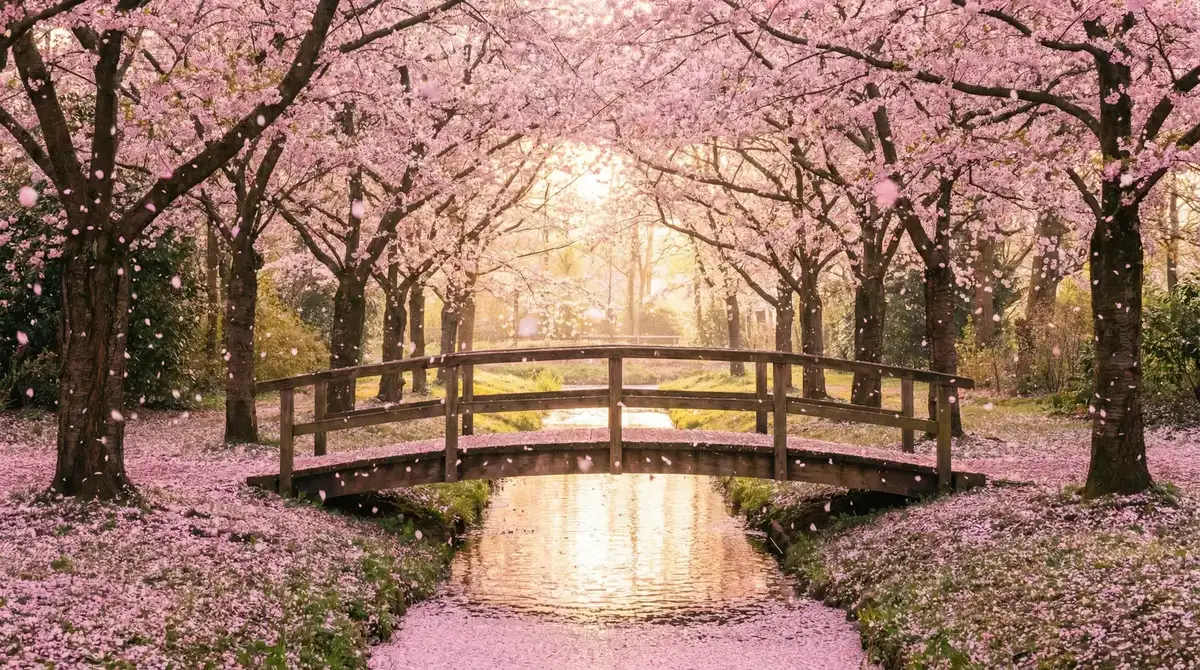樱花桥畔 - 想玩谁就玩谁的世界媚心 唯美风景